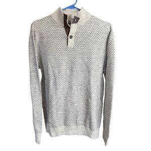 Chaps Loose fit Men's M sweater pullover Birdseye Print 100% Cotton NWT Preppy